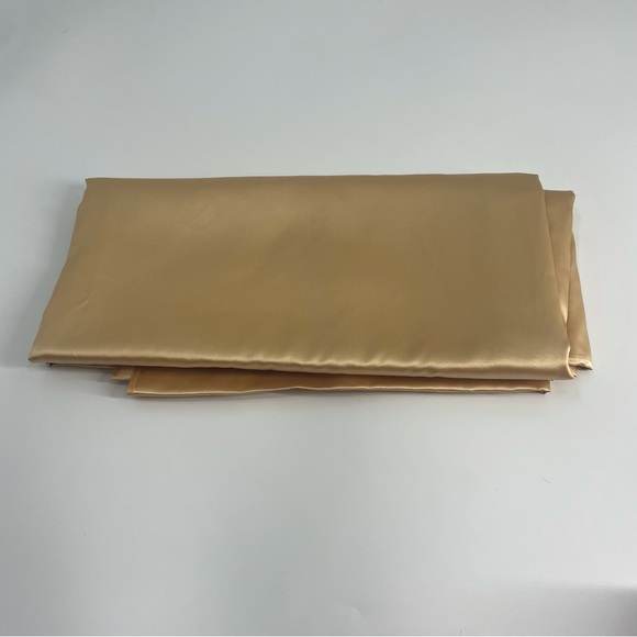 Vintage 70’s Scintilla Satin Gold Queen Size Sheet - Picture 1 of 3